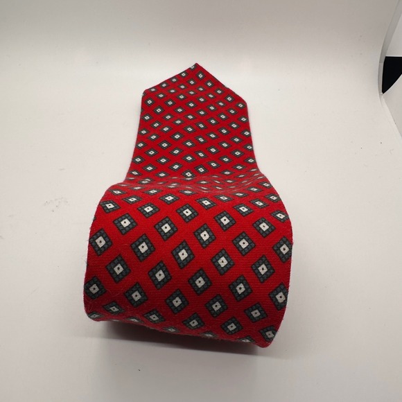 Briar Red Diamond Pattern Tie Menswear Classic Business Formal Career England - Picture 5 of 11